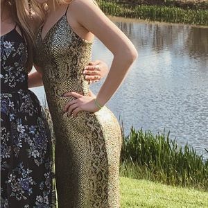 Windsor Gown Gold Snakeskin Print